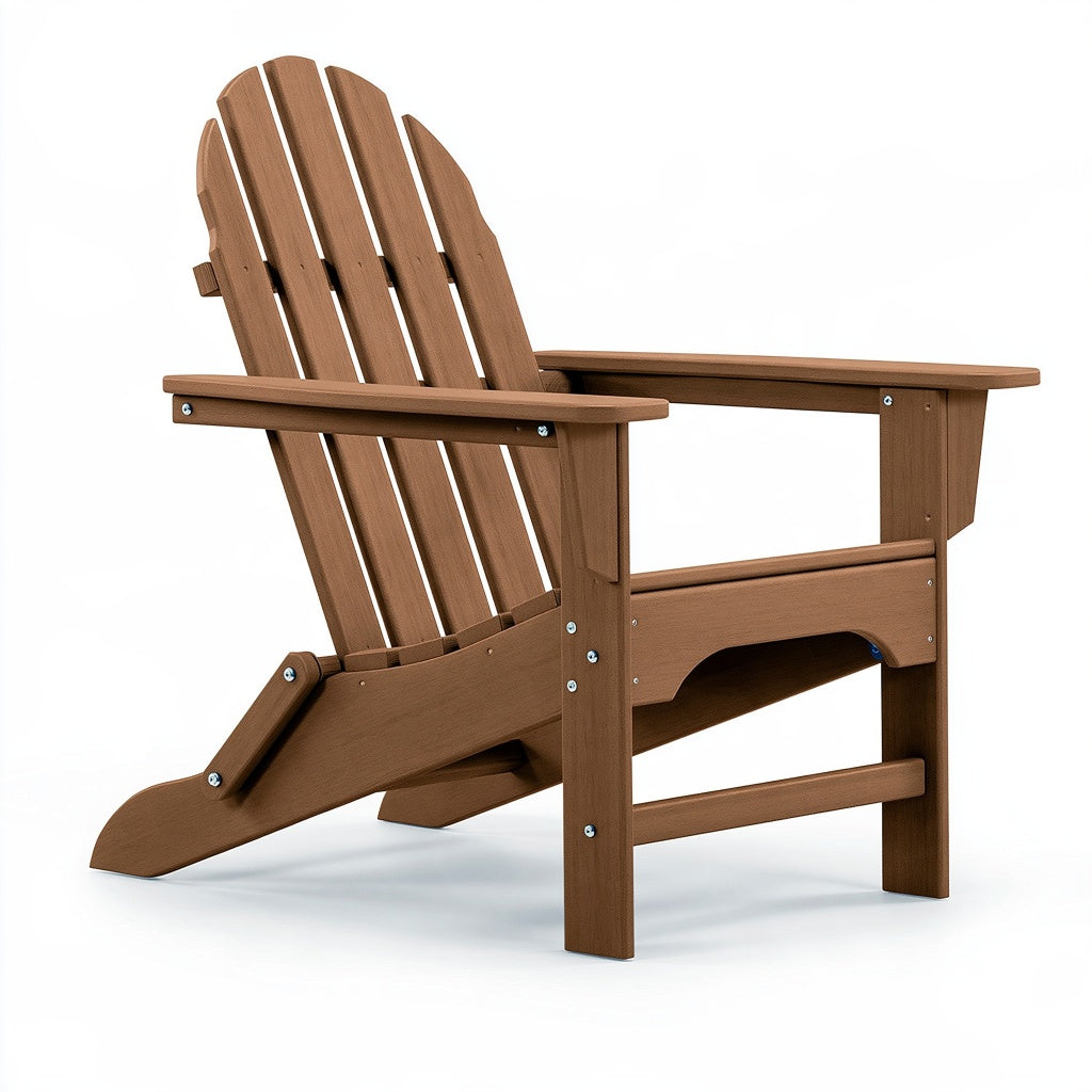 Adirondack-Gartenstuhl 83 x 80 x 95 cm Kunststoff Braun für Terrasse mit breiten Armlehnen