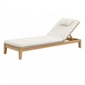 Sonnenliege 200 x 70 cm Holz Beige mit verstellbarer Rückenlehne für Garten