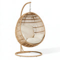 Hängesessel 105 x 105 x 195 cm aus Rattan Beige mit Standgestell für Wohnbereiche