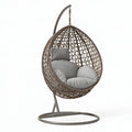 Hängesessel 105 x 105 x 195 cm Braun/Grau Polyrattan Stahl Freischwingend Boho