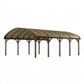 Carport 600 x 300 x 270 cm aus Stahl und Polycarbonat Braun für Fahrzeuge mit Bogendach