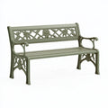 Gartenbank 122 x 60 x 88 cm Metall Grün mit Blumenornamenten für Außenbereich