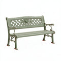 Gartenbank 125 x 60 x 88 cm aus Metall Grün für Außenbereich im klassischen Gitterdesign